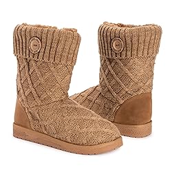 MUK LUKS Women's Janet Boot, Camel, 7