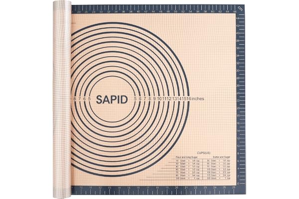 Sapid Extra Thick Silicone Pastry Mat Non-slip with Measurements for Non-stick Silicone Baking Mat Extra Large, Dough Rolling