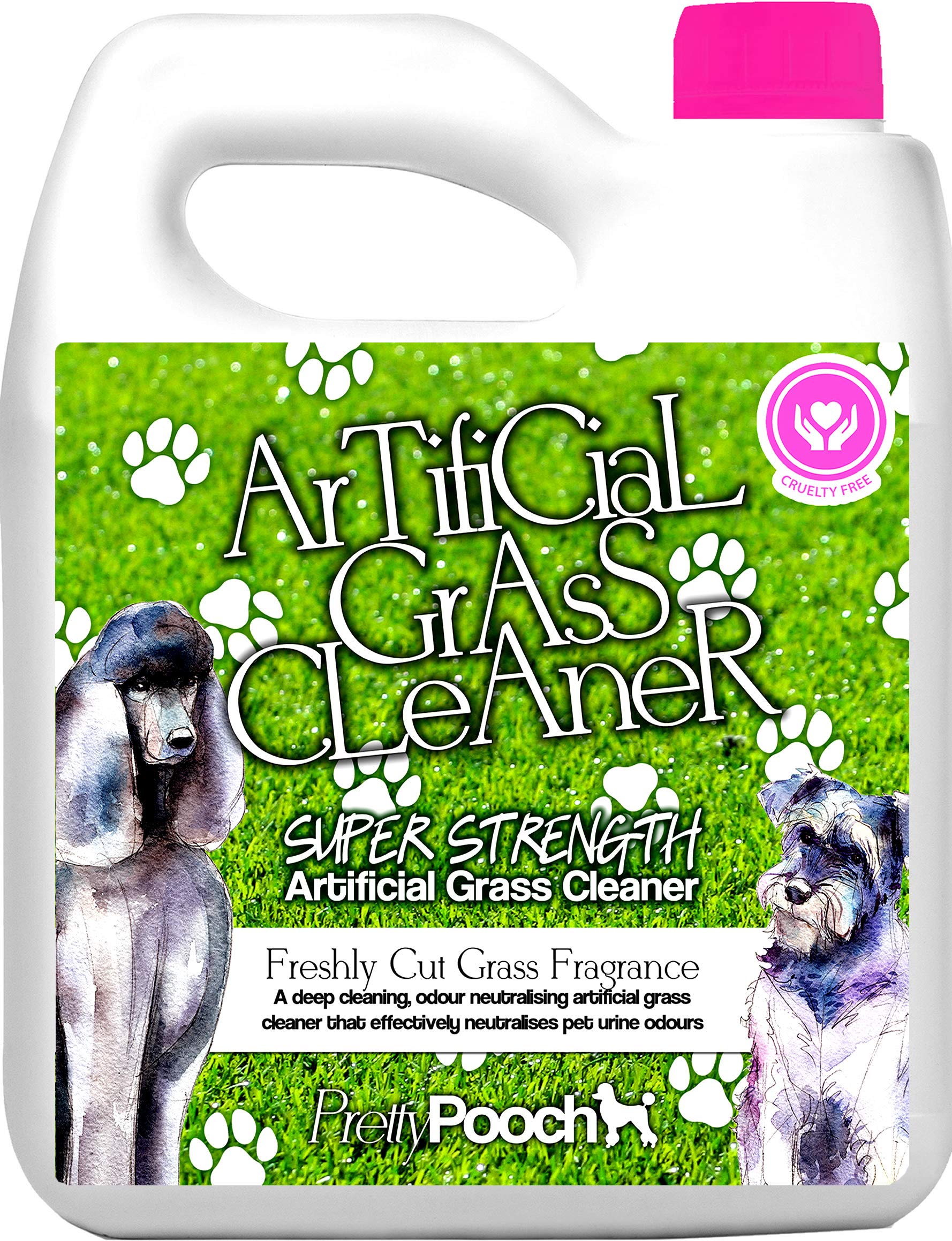 Pretty Pooch Artificial Grass Cleaner For Dogs (10:1 Super Concentrate Makes 10 Litres) Disinfectant and Deodoriser - 1 Litre (Fresh Cut Grass, 1L)