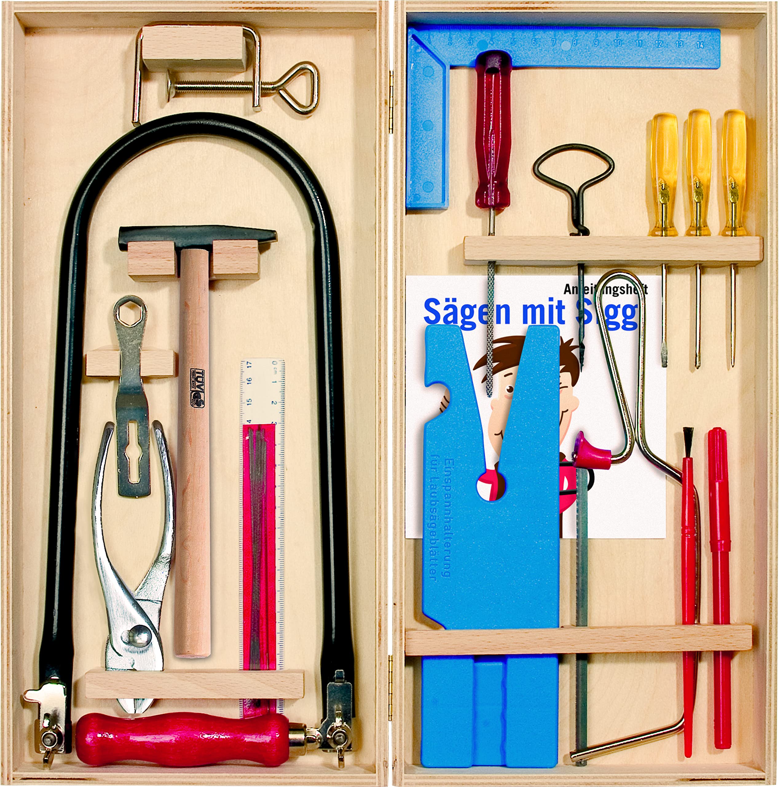 Pebaro 450 quality fretsaw box with 23 parts.