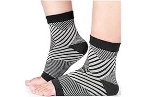 COZLOW Ankle Compression Socks (Small, Black Pattern), Effective Ankle Brace w/ 20-30 mmHg Compression for Foot Pain Relief, Ankle Support Sleeve for Plantar Fasciitis, Achilles Tendonitis & Sprain