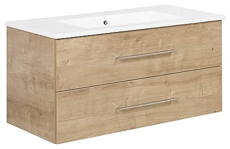 FACKELMANN Waschtischunterschrank inkl. Keramikbecken B.PERFEKT/Soft-Close-System/Maße (B x H x T): ca. 103 x 51 x 48 cm/Wasc