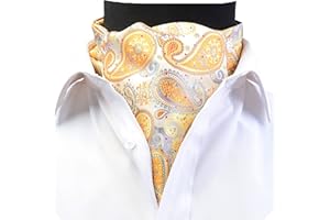 GUSLESON Men's Cravat Self Tie Paisley Jacquard Woven Floral Luxury Ascot