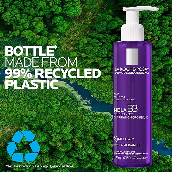LA ROCHE-POSAY MELA B3 GEL CLEANSER, FORMULATED WITH MELASYL + NIACINAMIDE + PHA, ANTI AGING FACE WASH FOR DISCOLORATION, DARK SPOTS & POST ACNE MARKS, DARK SPOT CORRECTOR, OIL FREE & SOAP FREE