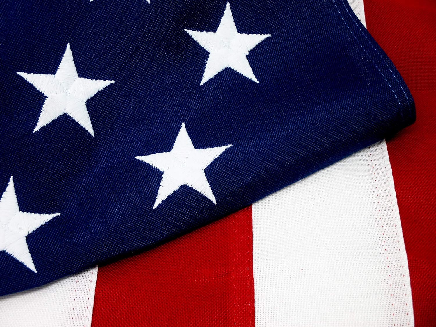 Flags - American Flag Made in USA Size 5'x8''- Heavy Duty Premium Commercial Grade PolyMax Polyester-Tough All Weather-Sewn Stripes and Embroidered Stars US Flag