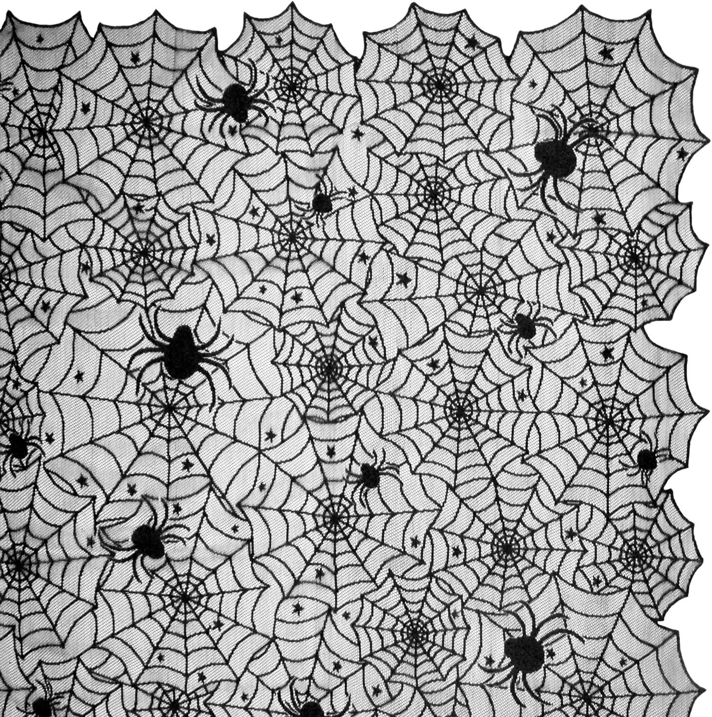 DII 54x72" Rectangular Polyester Lace Tablecloth, Black Spider Web - Perfect for Halloween, Dinner Parties and Scary Movie Nights: Home & Kitchen