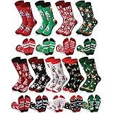 Breathffy 9 Pairs Funny Men's Christmas Socks Holiday Novelty Crew Socks for Men Santa Xmas Stocking Stuffers Fun Christmas Gifts for Him, Fits Men's Shoe Size 7-12