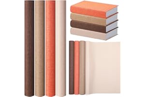 SmoothNovelty 4 Pcs Book Cloth Bookcover Fabric Surface with Paper Backed Book Binding Cloth Fabric Book Cover for Scrapbooking Album DIY Craft Supplies Home, 4 Colors(Earth Color,40 x 16 Inches)