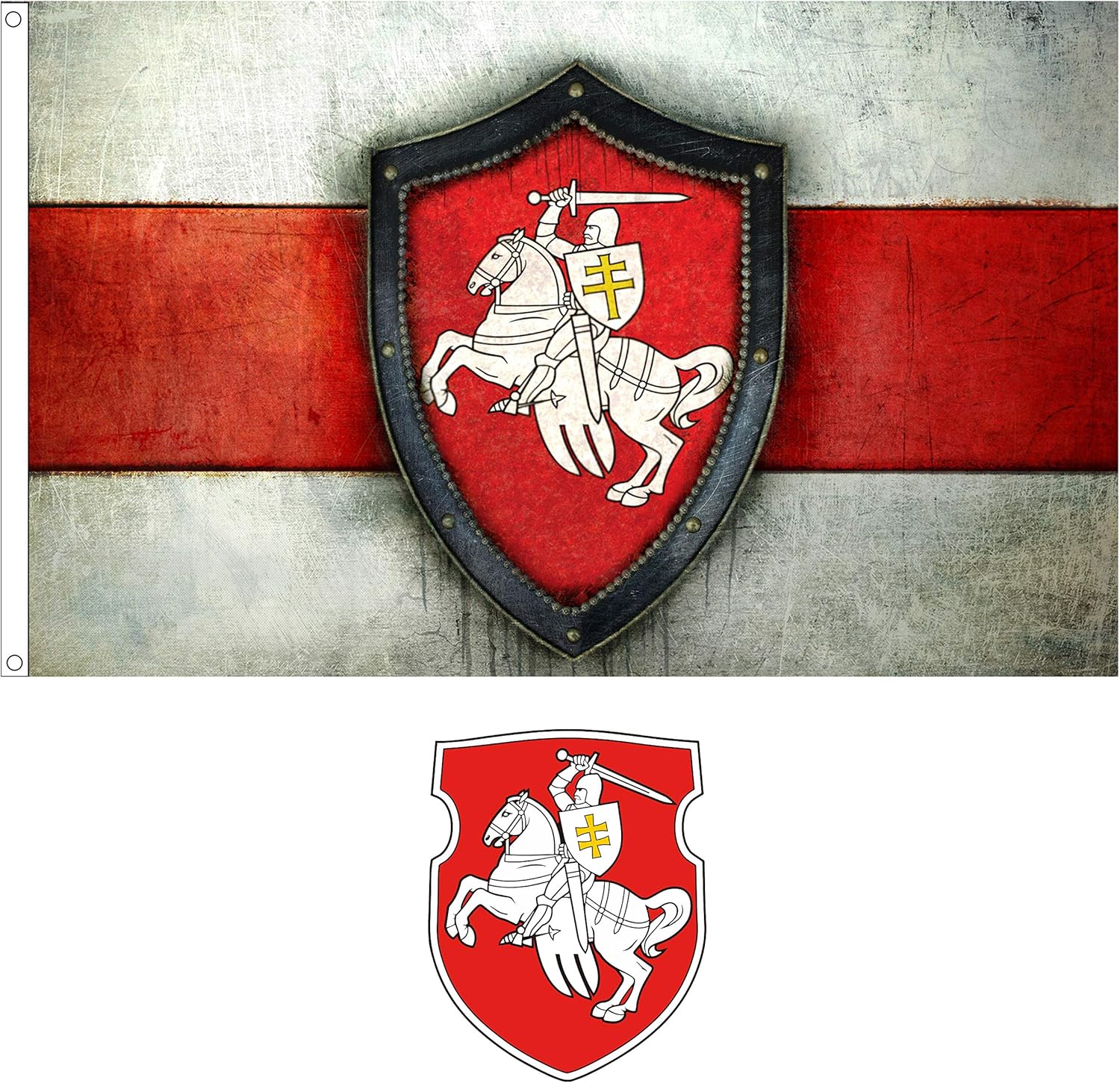 Amazon Com Adesignstore Belarus Pagonya Flag 1991 White Knight Banner White Red White Flag Belarus Freedom Vintage With Pin Garden Outdoor