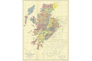 ARTCANTHURTU Scottish Gifts - Clan Map of Scotland 1587-1594 - Locations Landowner Highland Published 1899 -History Poster - Wall Art Print Artwork Decor - Vintage Folklore - Unframed Reproduction (23"x30")