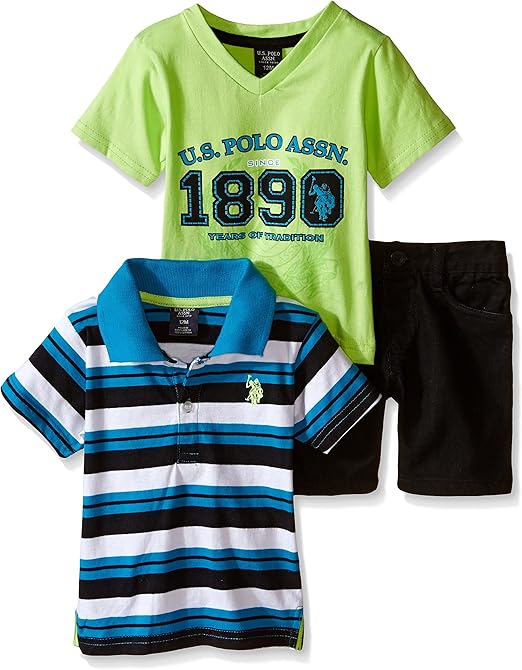 U.S. Polo Assn. Baby Boys' VNeck TShirt, Jersey Shirt, and Twill