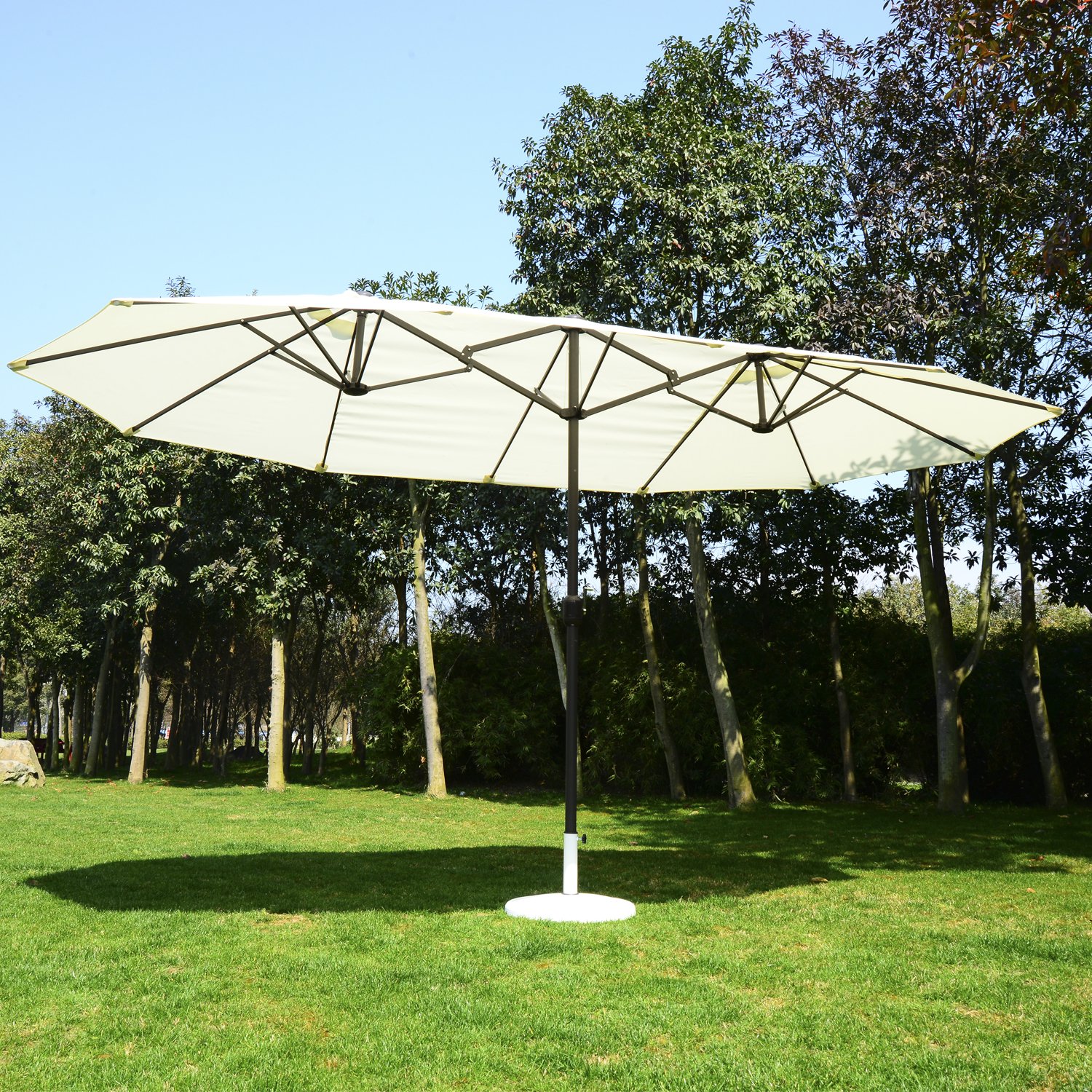 Amazoncom Outsunny 15 Outdoor Patio Market Double Sided Umbrella