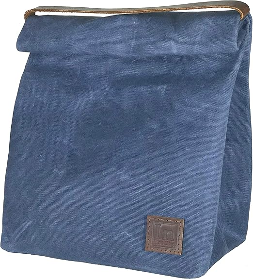 waxed canvas lunch bag with handle