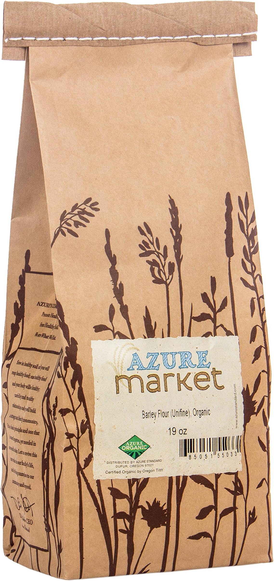 Azure Market Organics Barley Unifine Flour, Non-GMO, 19 oz