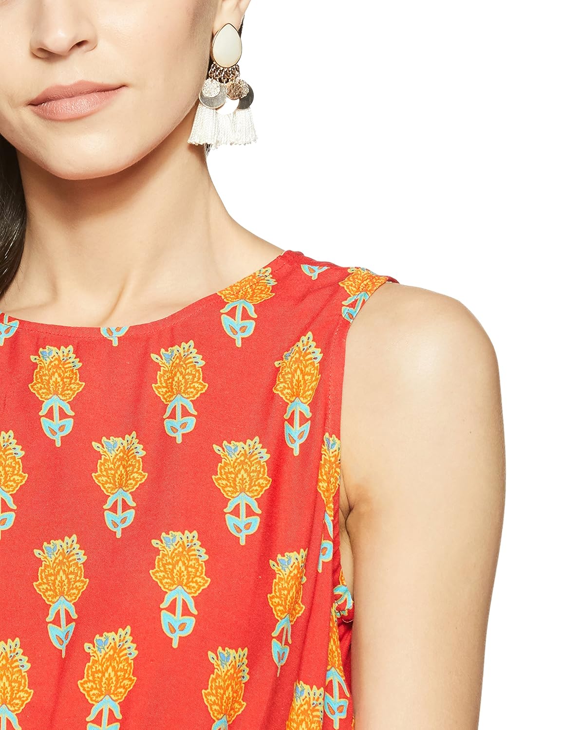 global desi women's a-line knee long dress