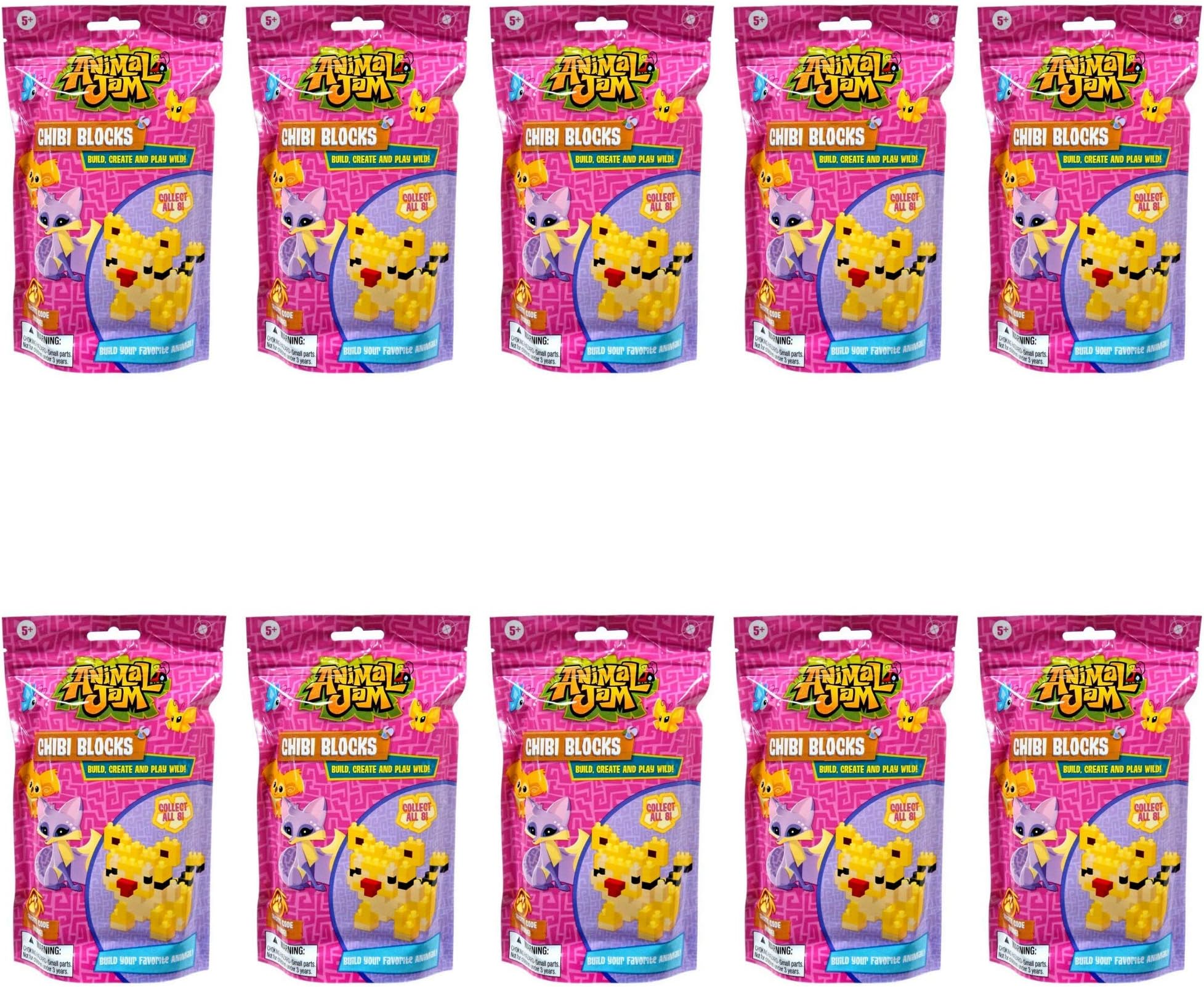 WILDWORKS Animal Jam Chibi Blocks 10 Sealed Packs
