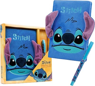 Disney Stitch A5 Secret Diary & Pen Set Blue Fluffy