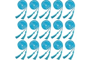 Rcanedny 15 Pieces Graduation Honor Cord Braided Honor Cords with Tassels for Graduation Students (Peacock Blue)