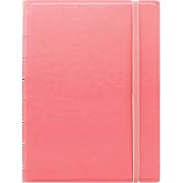 FILOFAX Refillable Pastel Notebook, A5 (8.25" x 5") Rose - 112 Cream moveable pages - Index, pocket and page marker (B115053U)