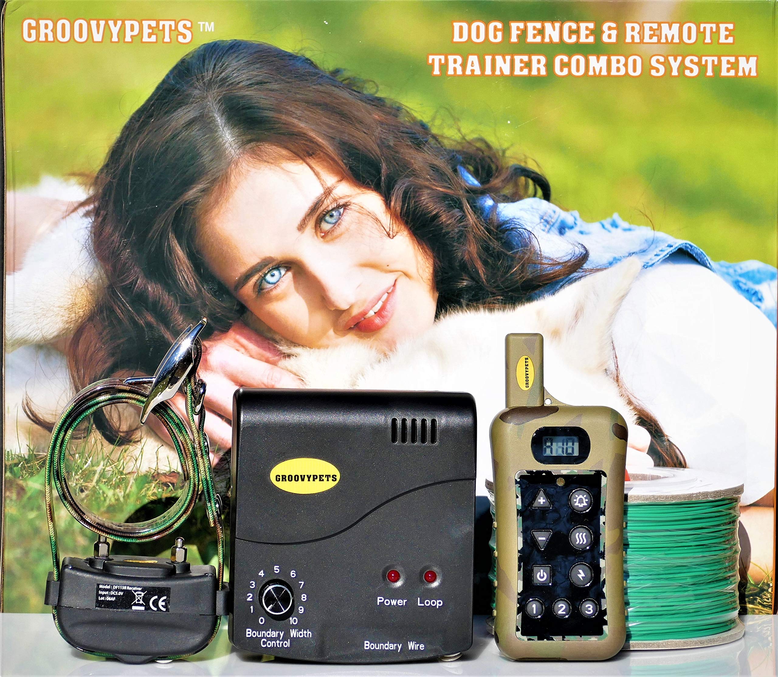 Remote Dog Training Shock Collar & Underground/In-Ground Electric Containment Fence System Combo for Medium and Large Dog