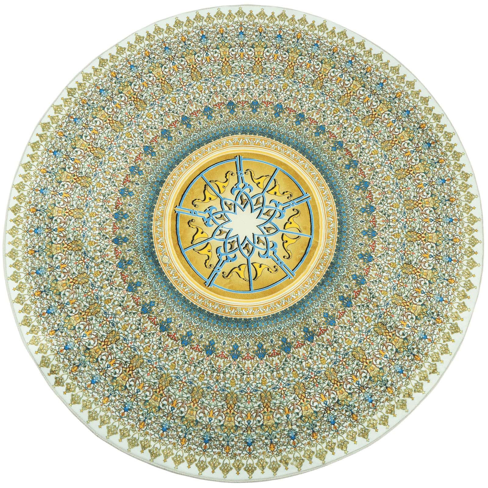 Betadistor Abstract Rugs Round ø120cm Living Room Modern Non-Slip Area Rug Round Machine Washable Floor Carpet Low Pile Soft Minimalist Circle Rug for Bedroom Kids Room Decor 401-04120