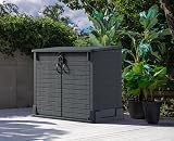 Duramax Cedargrain StoreAway 850L Plastic Garden Storage Shed Dark Grey view 2
