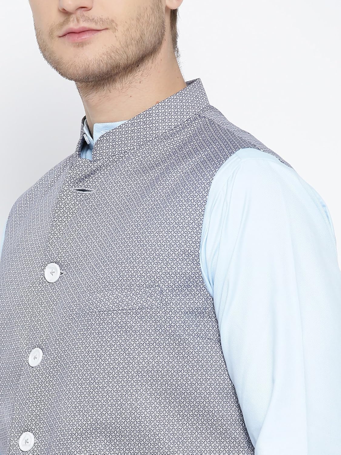 shaftesbury london men's cotton nehru jacket