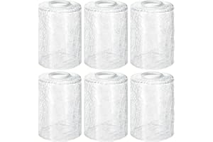 GO&SO 6 Pack Crackle Seeded Glass Shade Replacement, 5.5" Height, 3.54" Diameter, 1.65" Fitter, Clear Cylinder Glass Light fi