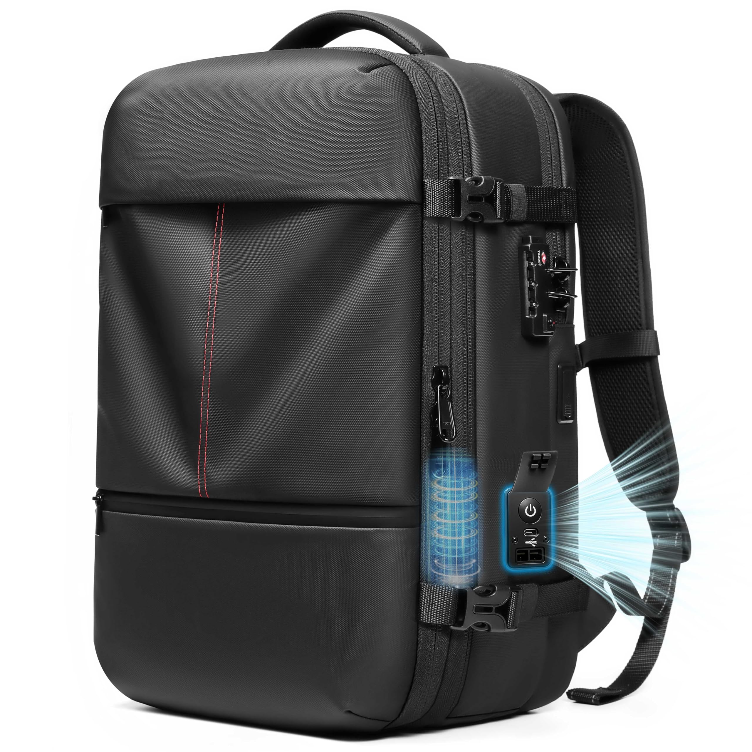 IKYWT Vacuum Seal Backpack Travel with Built-in Pump 80L Expandable Travel Backpack with Vacuum System, TSA Lock Water Resistant Carry-On Backpack