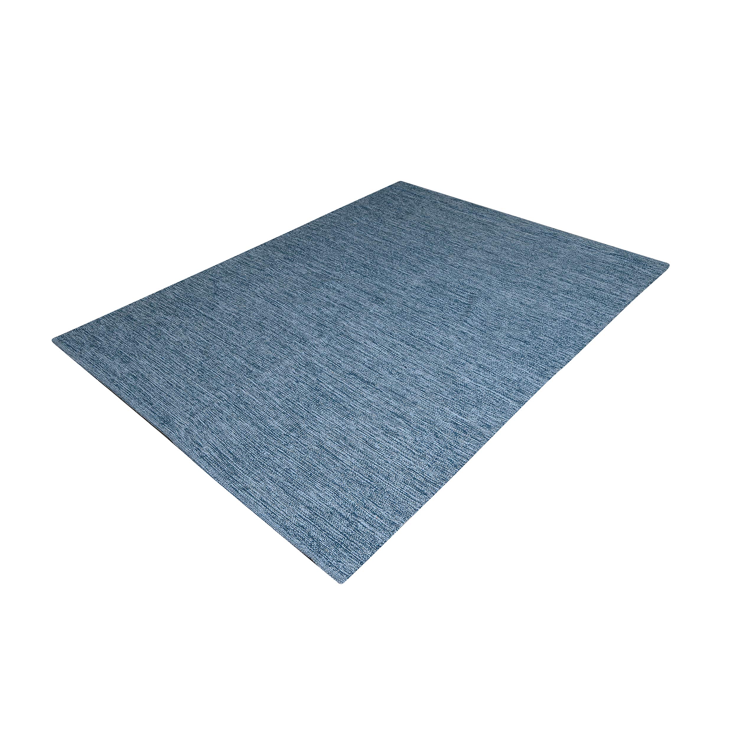 Teal Blue 5x7' Area Rug Cotton Reversible Living Room Bedroom Home