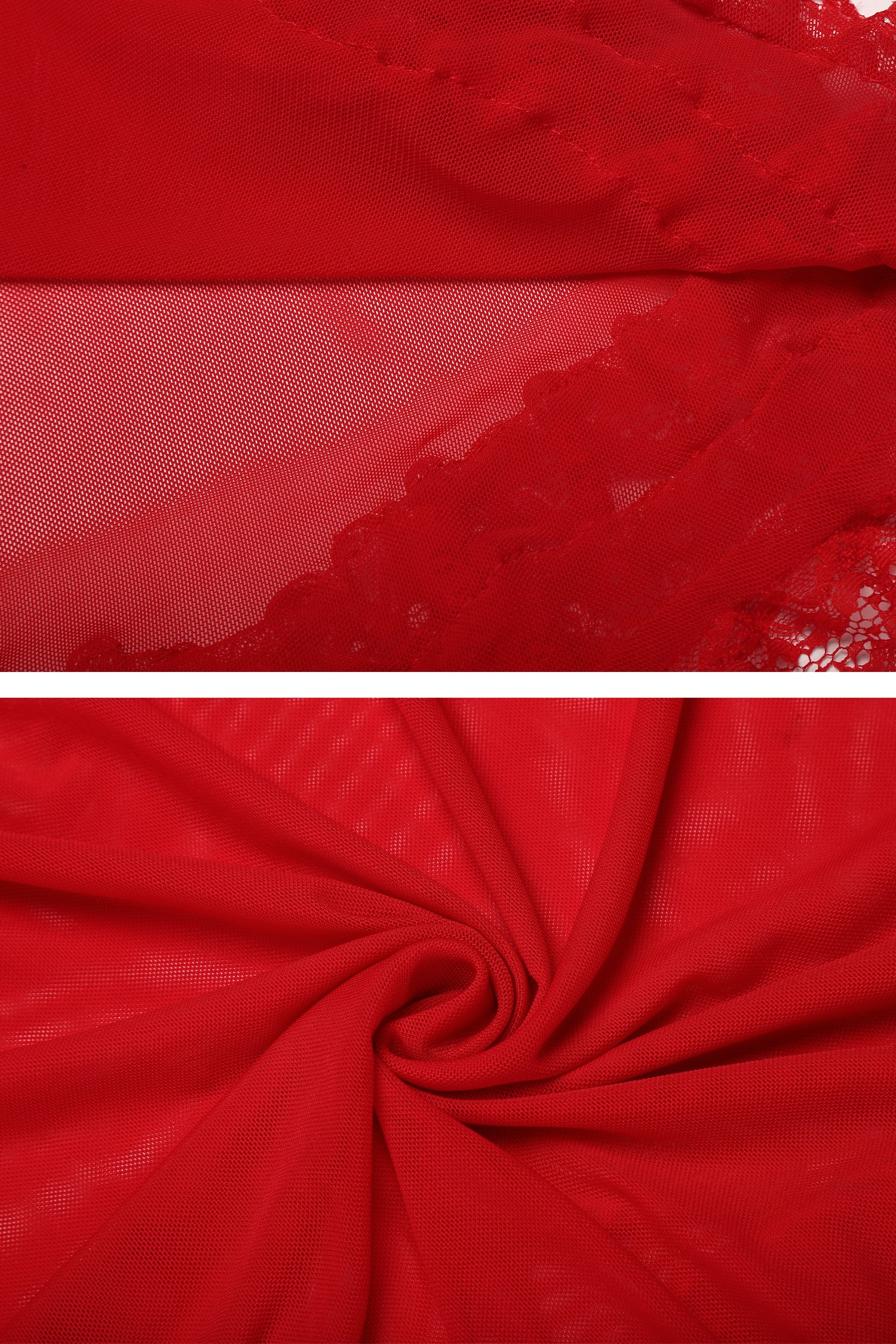 Avidlove Lace Babydoll Chemise Sexy Mesh Lingeire Sleepwear For Women,Red,XL