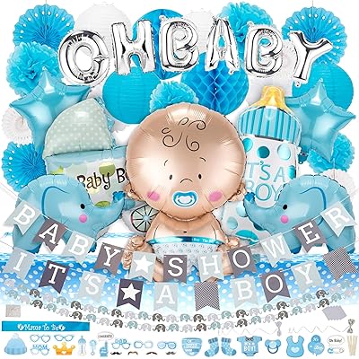 Blue Elephant Baby Amazon Boy Baby Shower Decorations Blue And