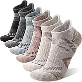 ANTSANG 6 Pairs Merino Wool Ankle Hiking Running Socks Compression Thick Cushion Breathable No Show Socks for Men Women
