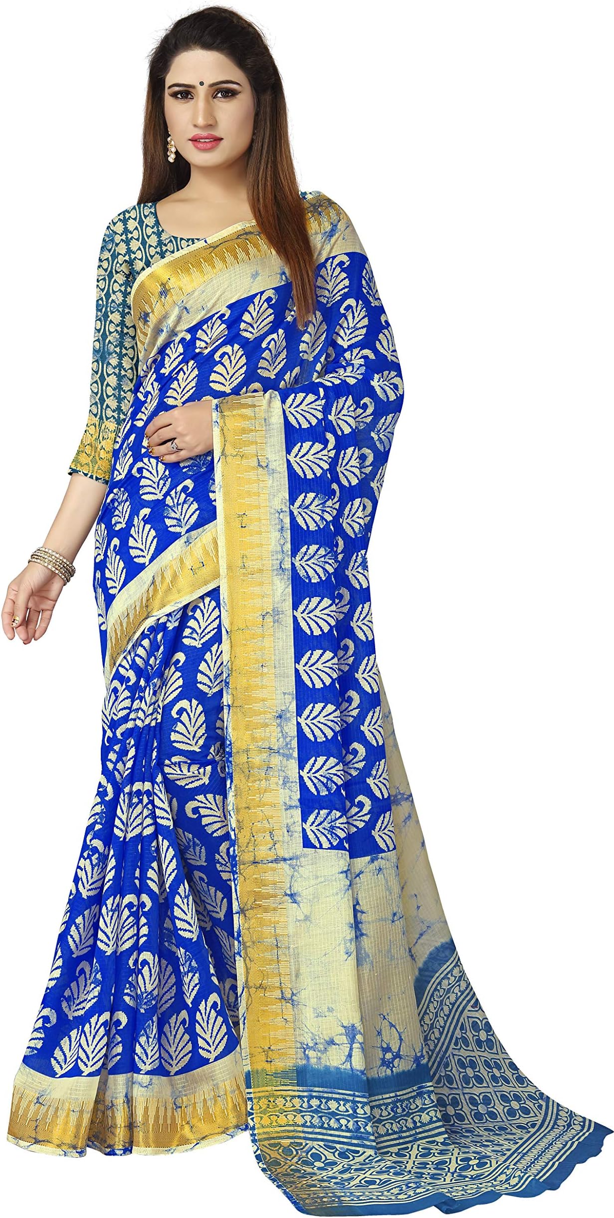 Women's Printed Saree with Blouse Piece