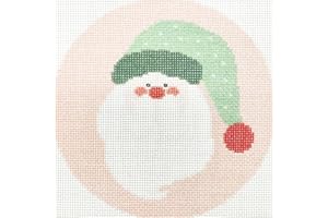 Howie's Needlepoint Needlepoint Canvas, 18CT Embroidery Stamped Patterns for Beginners or Advance, Christmas Patterns Printed Canvas(Old Elf,5x5inch)