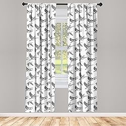 Lunarable Geese Curtains, Flying Geese Wings with