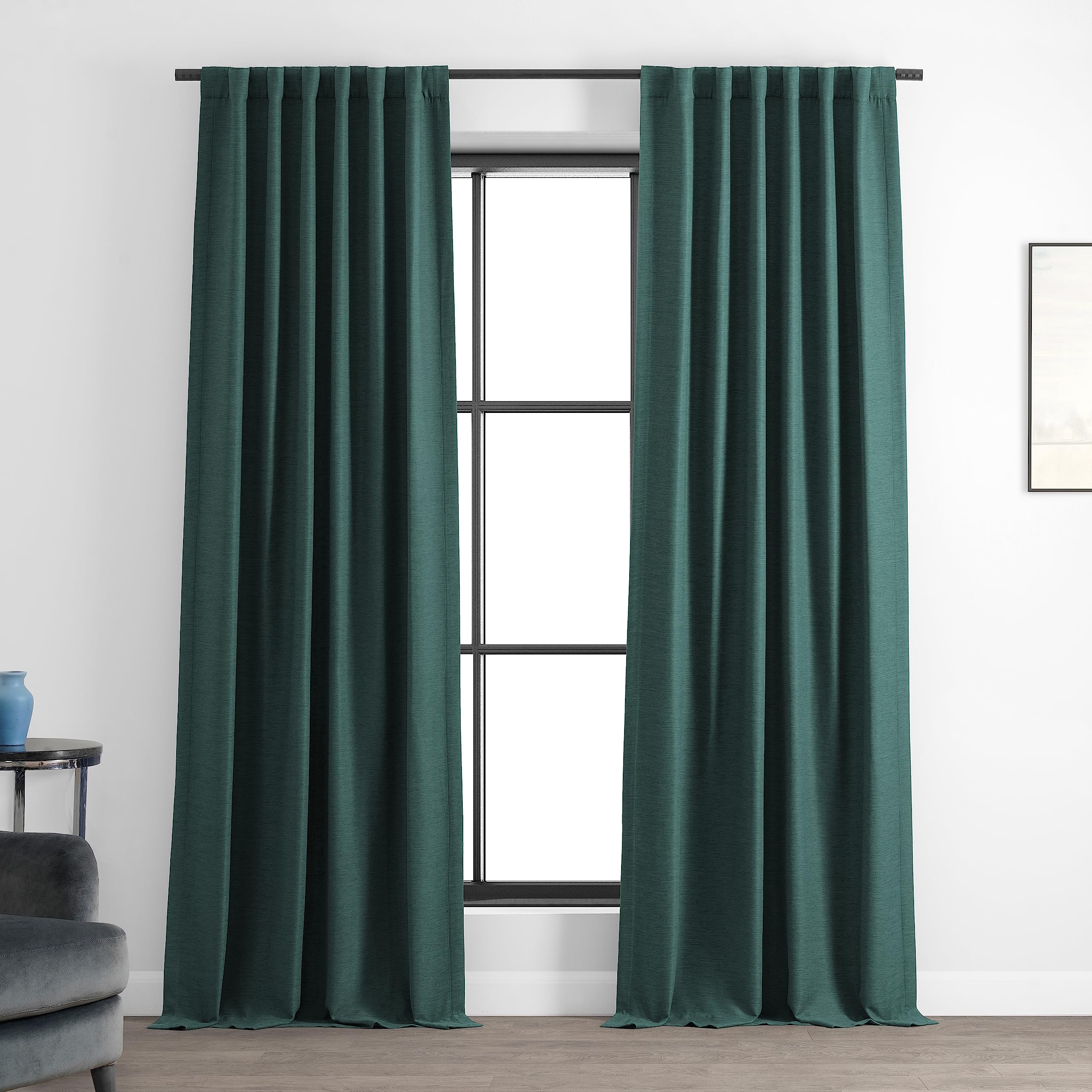 HPD Half Price Drapes Bellino Blackout Curtain, Polyester Blend, Bayberry Teal, 50" W x 96" L (Pack of 1)