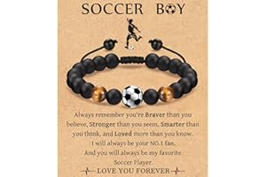 Leyung Bracelet Gifts for Teenage Boys, Football Baseball Basketball Soccer Bracelet Gifts for Boys Player Son Grandson Team Friend, Graduation Birthday Gifts for Teen Boys with Message Card