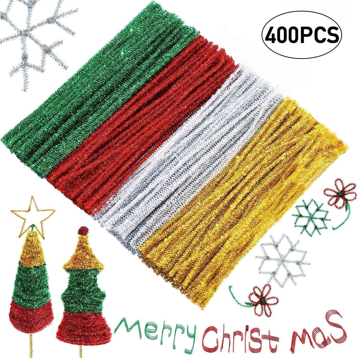 Mua 手芸モール 工作モール カラーモール Diy飾り物 クリスマス Diy シェニールモールとラメモール 400本 子供知育玩具 300本セット Tren Amazon Nhật Chinh Hang 21 Fado