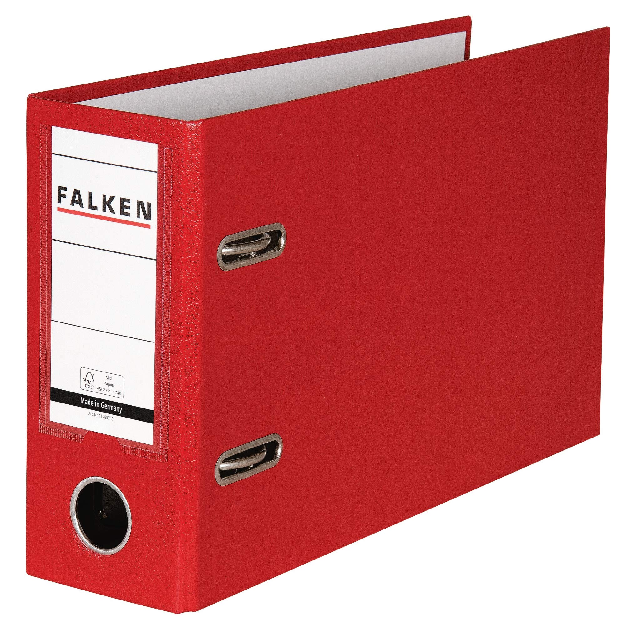 FALKEN Original PP-Color Plastic Folder, A5 Landscape, Red, 8cm Wide, 600 Sheets, FSC Certified