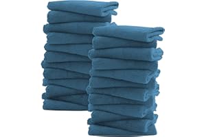 Sunny zzzZZ Ultra Soft 24 Pack Baby Washcloths - 10x10 Inches - Coral Fleece Extra Absorbent Wash Clothes for Babies, Infants and Toddlers - Sensitive Skin and Newborn - Ideal Baby - Ocean Aqua