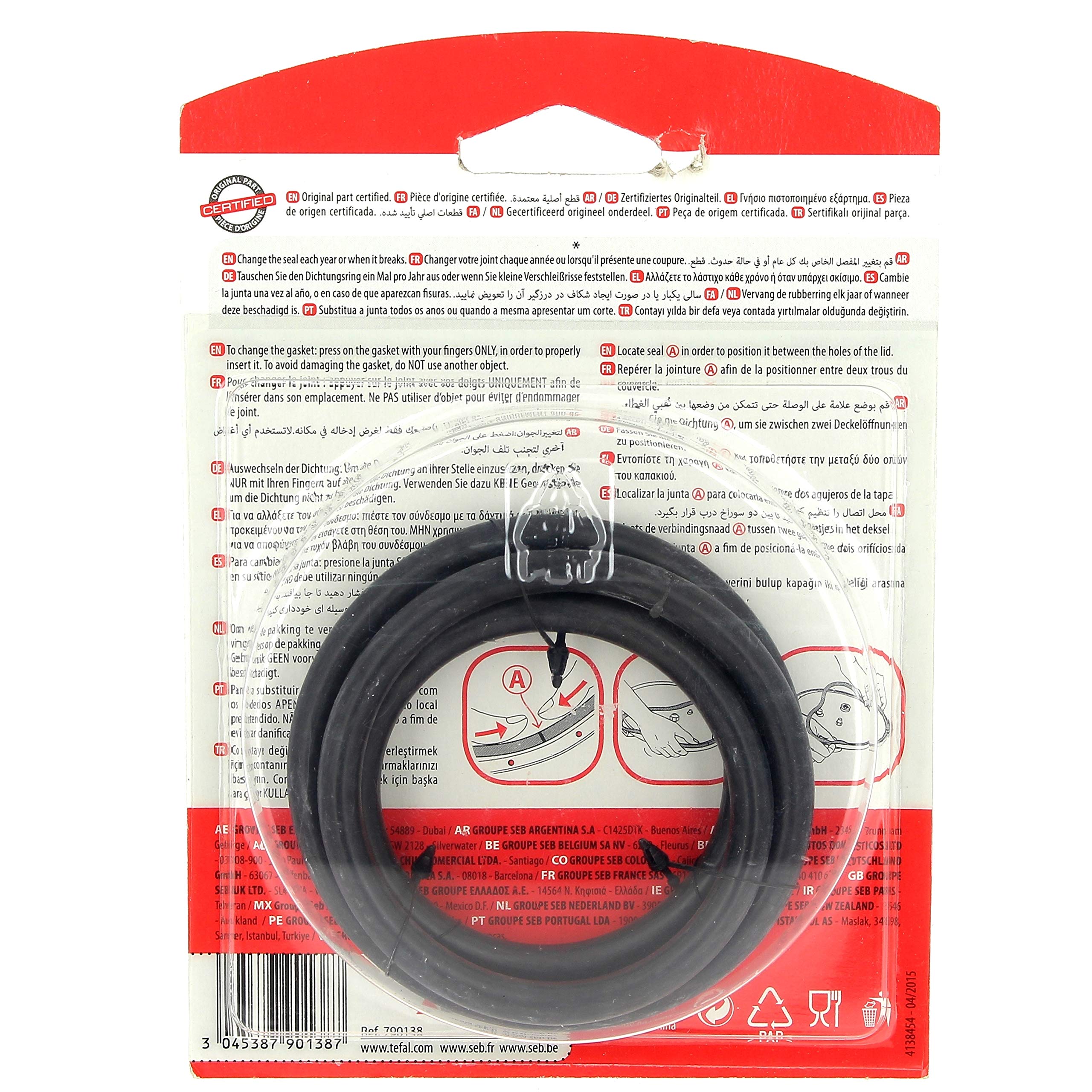 SEB Gasket 10l to 22l aluminium/stainless steel d=268 for pressure cooker