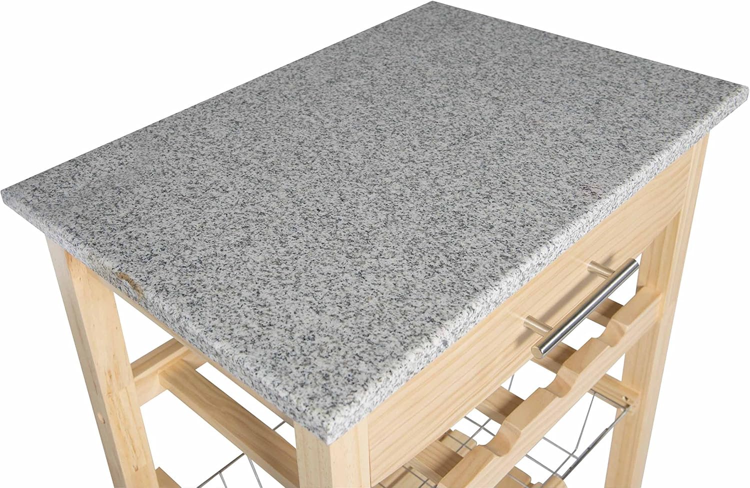 Linon Kitchen Island Granite Top, 33.88" x 22.8" x 15.63", Natural - Kitchen Islands & Carts