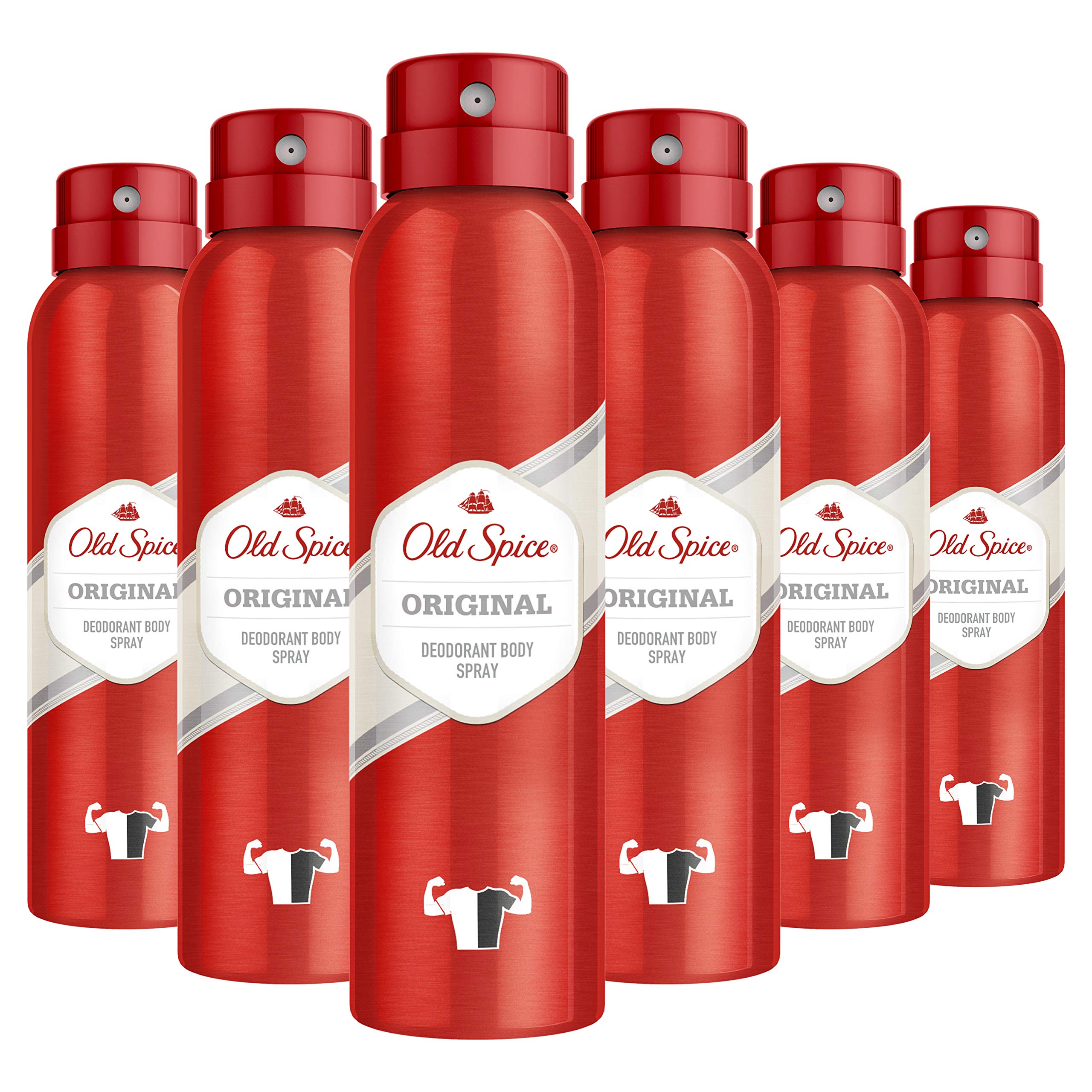Old Spice Original Deodorant Body Spray, 150 ml, Pack of 6
