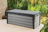 Keter Universal Storage Brushwood Box 455 Litre Anthracite Grey Outdoor Garden view 2