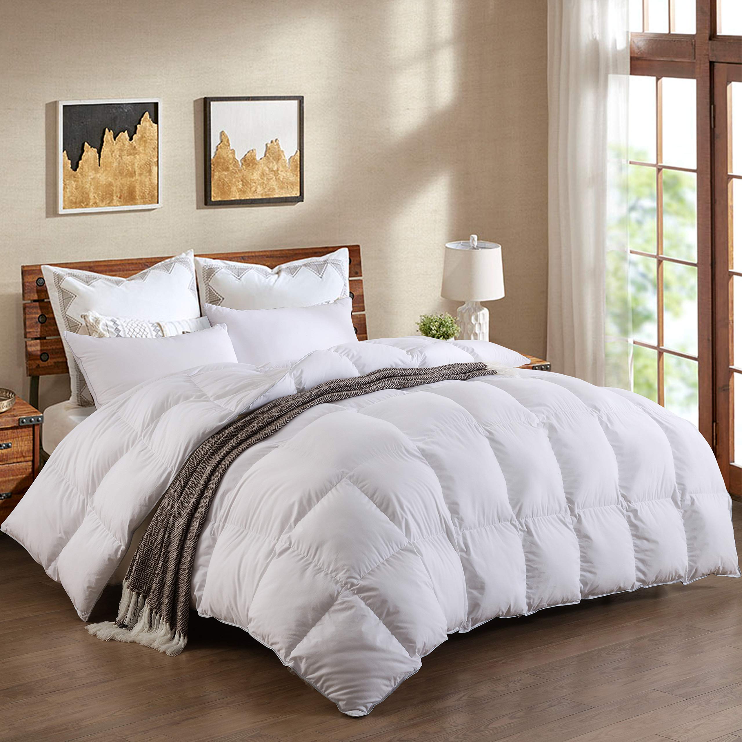 SAIF Duck Feather & Down Quilt 13.5 Tog Deluxe Duvet | Premium Hotel Quality Bedding | Super Soft Comforter | Warm and Cosy | Anti Allergy | Single Double King Super King (Double)