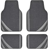 CAR PASS Car Floor Mats, Edge Leather Waterproof Car Mats with Double Stitch Line and Anti-Slip Backing Design, Fit 95% Automotive,SUVS,Sedan,Vans (Pure Gray)