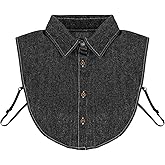 HaiFafafaing Fake Collar Black Detachable Dickey Collar for Women Half Shirts Denim False Collars Removable Decorative Collars for Women Lady