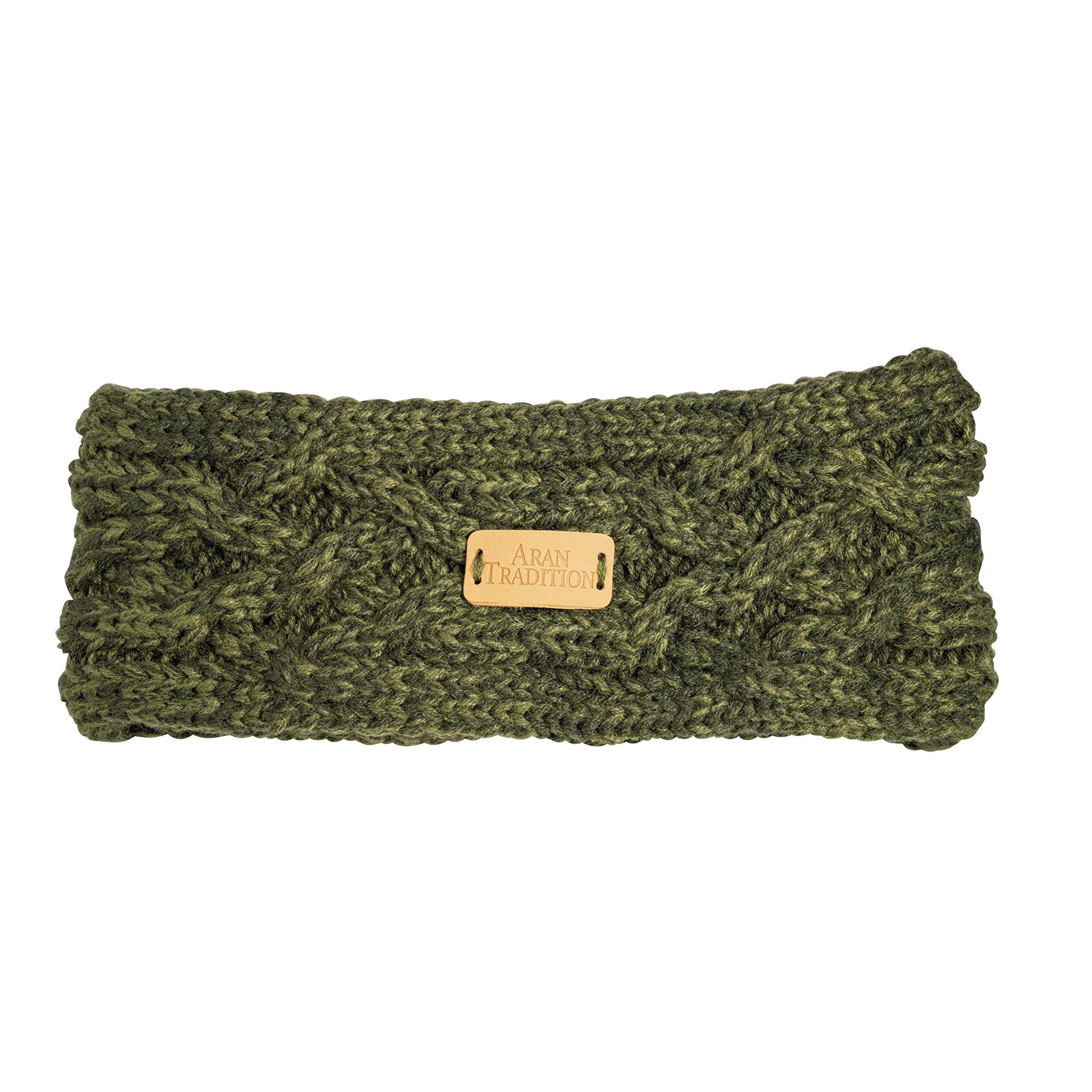 Aran Traditions Cable Knitted Style Headband (Dark Green), Knitted Aran, Winter Accessories