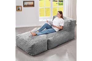 Hobestluk Bean Bag Chair Big Bean Bag Lounger for Adults Bean Bag Couch with Memory Foam Filled for Living Room, Bedroom or B